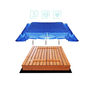 Uzatvárateľné impregnované pieskovisko s lavičkami - 140x140 cm