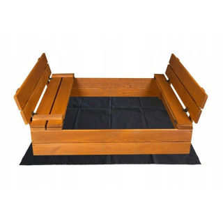 Impregniran zapiralni peskovnik s klopmi - 100x100 cm