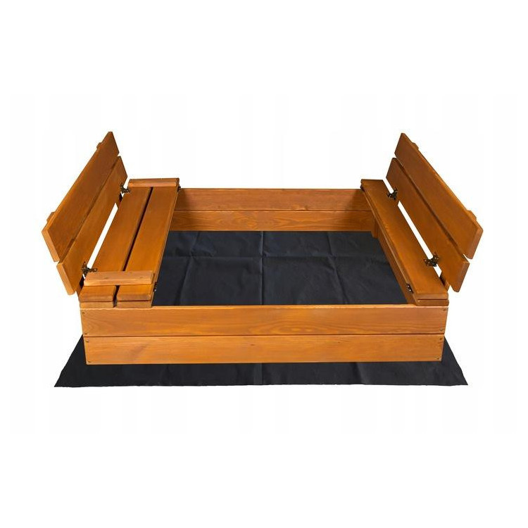 Impregniran zapiralni peskovnik s klopmi - 100x100 cm