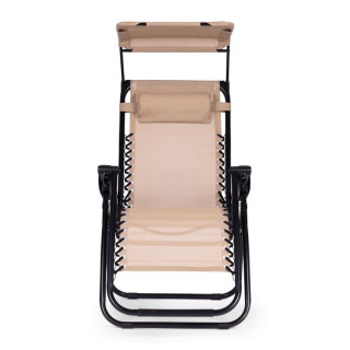 Bež vrtni ležalnik z baldahinom