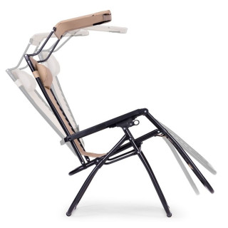 Bež vrtni ležalnik z baldahinom