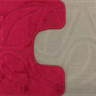 Červená kúpeľňová a WC predložka s výrezom