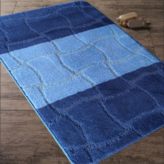 Kúpeľňová zostava koberčekov v modrej farbe