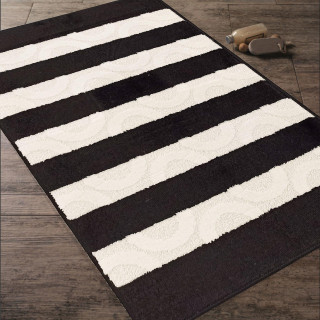 Čierno-krémová kúpeľňová zostava koberčekov