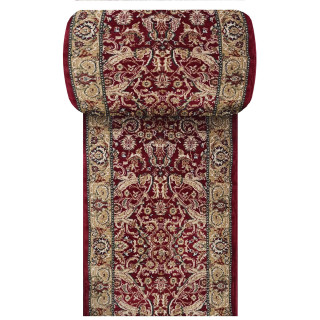 Metrážny koberec červenej farby