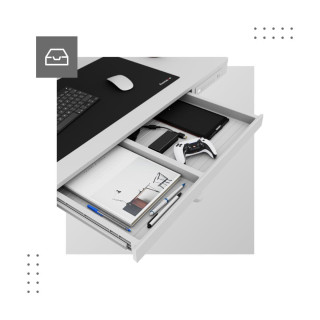 Biely elektrický stôl Mark Adler Leader 8.2