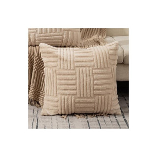 Béžová nadýchaná obliečka na vankúš