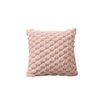 Nadýchaná ružová obliečka na vankúš s 3D vzorom