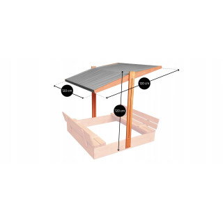 Nastaviteľná zelená strieška na pieskovisko proti slnečnému žiareniu