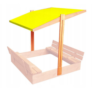 Žltá nastaviteľná strieška na pieskovisko proti slnečnému žiareniu