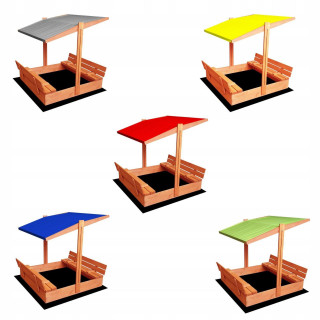 Žltá nastaviteľná strieška na pieskovisko proti slnečnému žiareniu