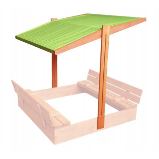 Nastaviteľná zelená strieška na pieskovisko proti slnečnému žiareniu