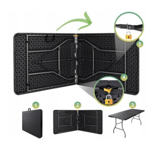 Skladací hnedý cateringový stôl - 70 x 180 cm