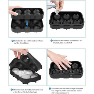 Silikónové formy na ľadové kocky - 6 veľkých gúľ