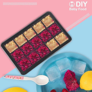 Čierna silikónová forma na ľadové kocky - 15 kociek