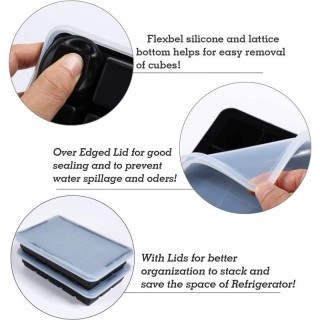 Čierna silikónová forma na ľadové kocky - 15 kociek