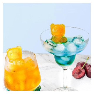 Silikónová ružová forma na ľadové kocky - 4 medvede