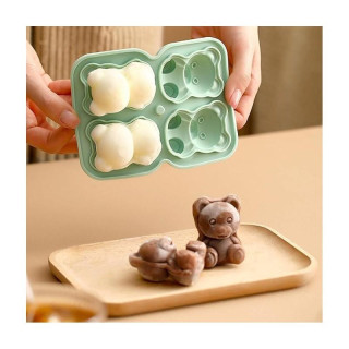 Silikónová ružová forma na ľadové kocky - 4 medvede