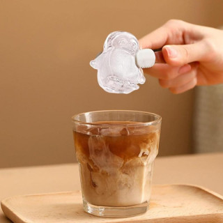 Ružová silikónová forma na ľadové kocky - 4 tučniaky