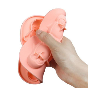 Ružová silikónová forma na ľadové kocky - 4 tučniaky