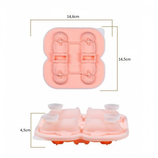 Ružová silikónová forma na ľadové kocky - 4 tučniaky