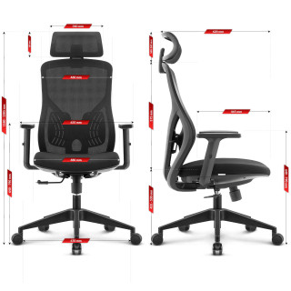 Pisarniški črn ergonomski stol HELLS CHAIR HC-1050