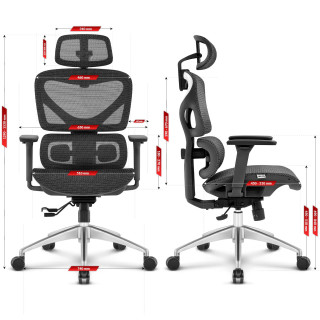 Črn pisarniški stol HELLS CHAIR HC- 1056