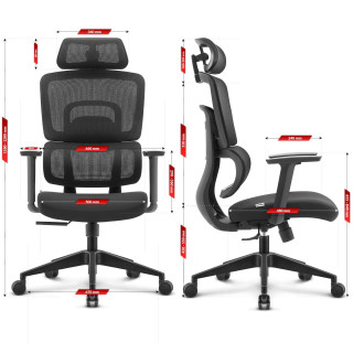 Črn pisarniški stol HELLS CHAIR HC-1051