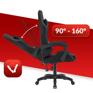 Črn igralni stol iz blaga HELLS CHAIR HC-1000