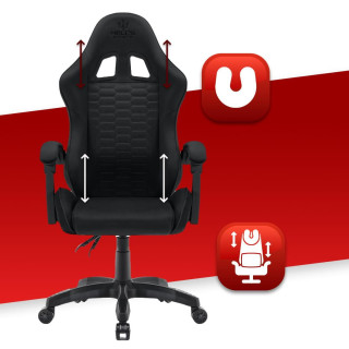 Črn igralni stol iz blaga HELLS CHAIR HC-1000