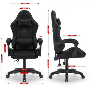 Črn igralni stol iz blaga HELLS CHAIR HC-1000