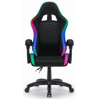 Črn fotelj iz blaga HELLS CHAIR HC- 1000 LED RGB
