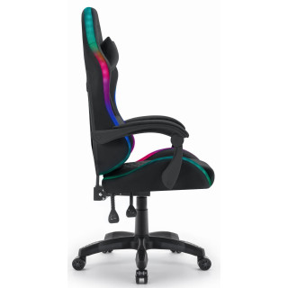 Črn fotelj iz blaga HELLS CHAIR HC- 1000 LED RGB