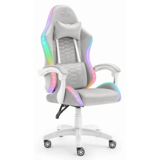 Sivo-bel gaming stol HELLS CHAIR HC- 1000 LED RGB
