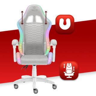 Sivo-bel gaming stol HELLS CHAIR HC- 1000 LED RGB