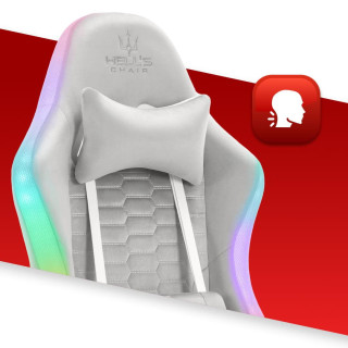 Sivo-bel gaming stol HELLS CHAIR HC- 1000 LED RGB