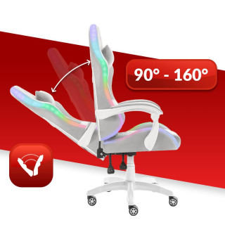 Sivo-bel gaming stol HELLS CHAIR HC- 1000 LED RGB