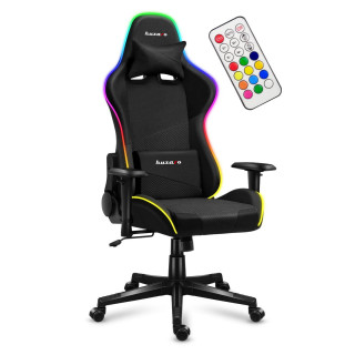 Črn gaming stol Huzaro FORCE 6.3 RGB MESH