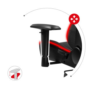 Črn gaming stol Huzaro FORCE 6.3 RGB MESH