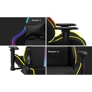 Črn gaming stol Huzaro FORCE 6.3 RGB MESH