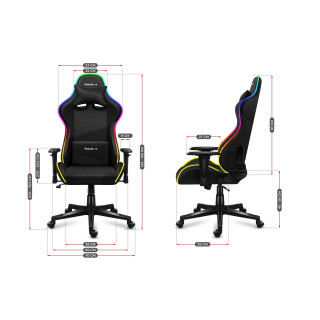 Črn gaming stol Huzaro FORCE 6.3 RGB MESH