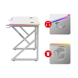 Igralna bela miza Huzaro HERO 1.7 RGB WHITE