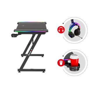 Črna igralna miza Huzaro HERO 4.8 RGB