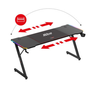 Črna igralna miza Huzaro HERO 4.8 RGB