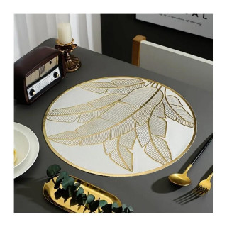 Zlata okrogla podloga za mizo