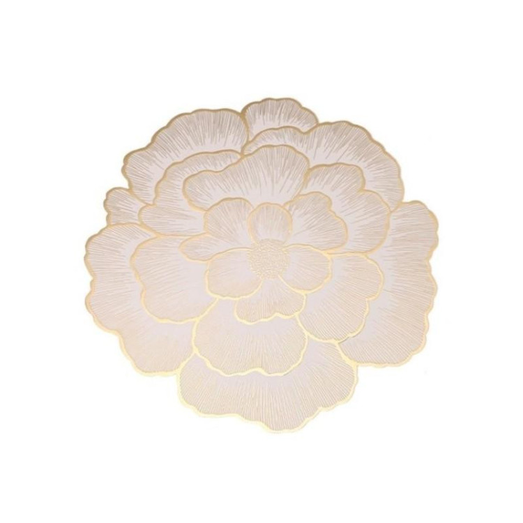 Okrogla zlata namizna podloga v obliki rože