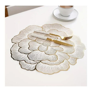 Okrogla zlata namizna podloga v obliki rože