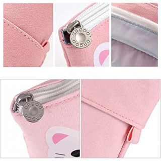 Zložljiva roza peresnica z mačko