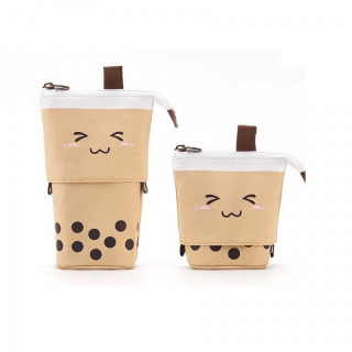 Krem zložljiva pernica za svinčnike