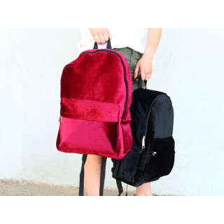 Ženski bordo žametni nahrbtnik